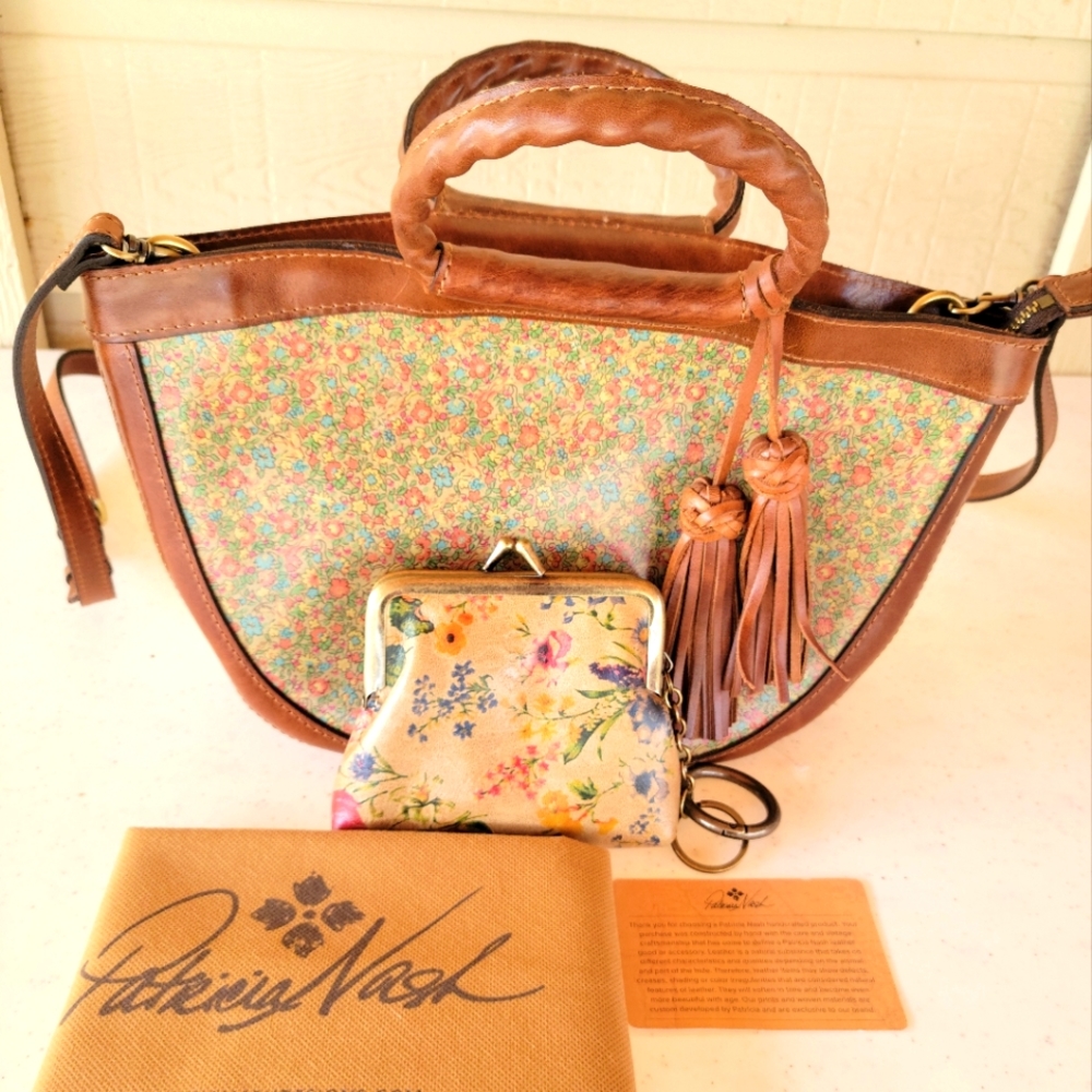 COPY - Patricia Nash Ossi Satchel, Two-way bag and a coin purse.